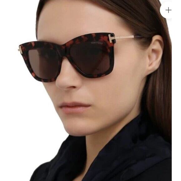 TOM FORD DASHA FT0822 52F Sunglasses Havana Frame Brown‎ Polarized Lens In Case - Picture 1 of 10